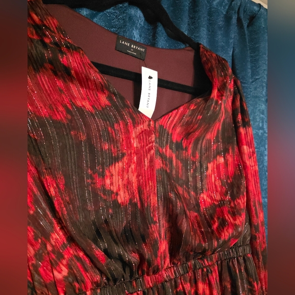 Lane Bryant Elegant Red and Black Women's Dress - Picture 2 of 5